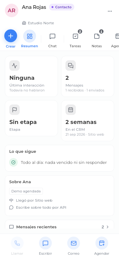 A contact record in the Sice app on a phone