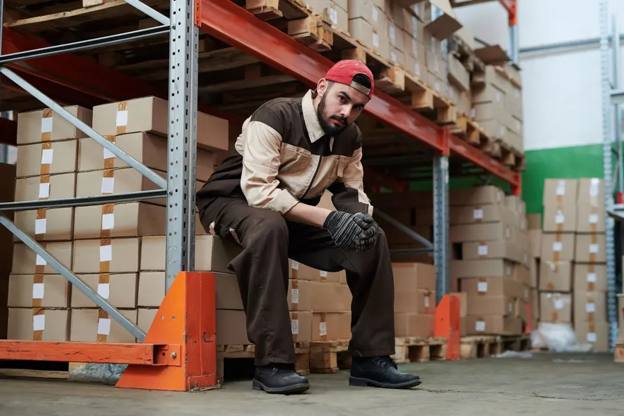 Un trabajador en la bodega de una distribuidora